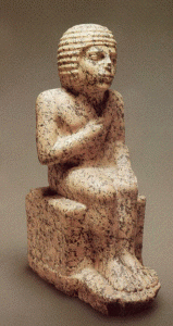 Esc, XXVII, DIN II, Estatua de Metje, Sakkara, M. Egipcio, Berln, hacia2600