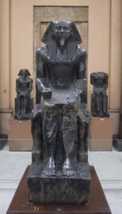 Esc. XXVI-XV, DIN, Faran Kefren, estatua sedente, 2520-2494