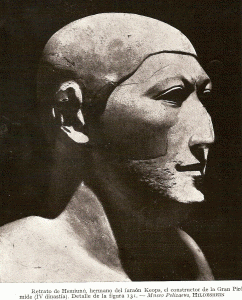 Esc, XXVI, DIN IV, Busto de Hemiunu, visir de Keops, perfil, M. Roemer Pelizaeus, Hildesheim, Baja Sajonia, Alemania, 2551-2528 