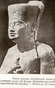 Esc, XXVI, DIN IV, Faran Keops, Busto, marfil, Abydos, M. Egipcio, El Cairo, 2551-2528		