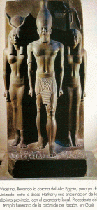Esc, XXVG, DIN IV, Micerino o Menkaur, Hathor y Nomo, Giz, M. Egipcio, El Cairo, 2490-2472