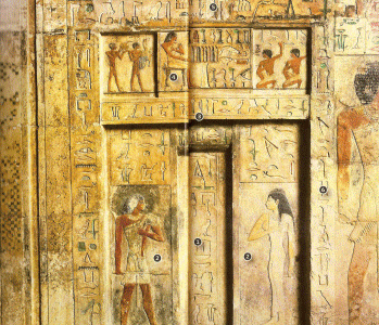 Esc, XXIV, DIN V, Puerta falsa de la mastaba de Kahay y su hijo Nedet, Faran Niuserre, 2453-2422