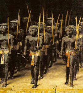 Esc, DIN XI,  Soldados nubios guardianes de tumbas, M. Egipcio, El Cairo