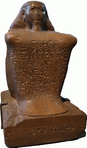 Esc, XV, DIN XVII, Senenmut, estatua cubo, 1473-1458