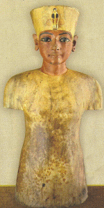 Esc, XIV, DIN XVIII, Busto pintado de Tutankhamn, Tumba, 1334-1325