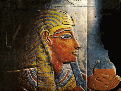 Esc, XIV-XIII DIN XVIII, Fasran Horemeb con ofrendas a la diosa Hathor, Tumba el Valle de los Reyes
