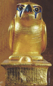 Esc, XIV, DIN XVIII, Halcn protector Gemeshu, Tumba de Tutankamn, . Egipcio, El Cairo, 1334-1325