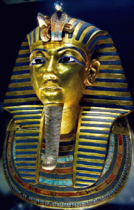 Esc, XIV, DIN XVIII, Mscara funeraria de Tutankhamn, M. Egipcio, El Cairo, 1334-1325