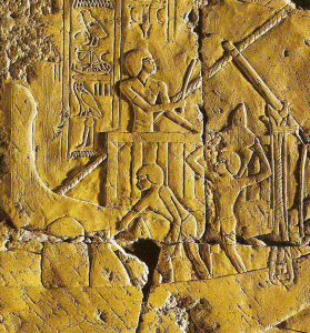 Esc, XIV-DIN XVIII, Naves en el Nilo, Epoca de Amenohis IV, Relieve, 1350-1334