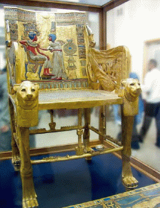 Esc, XIV, DIN XVIII, Trono de Tutankhamn, M. Egipcio, El Cairo, 1334-1325