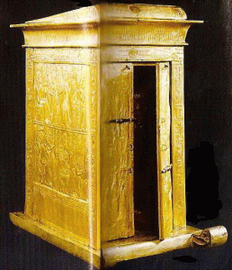 Esc, XIV, DIN XVIII, Relicario de Tutankhamn, madera, estuco, oro, 1334-1325 