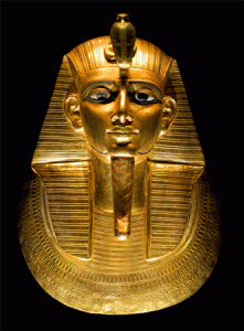 Pin, DIN XXI, Mscara funeraria de  Psusennes I, oro, M. Egipcio, El Cairo, 1040-992