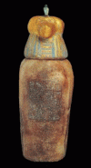 Esc, XI-X, Vaso canopo con cabeza de Pavia de Susennes I, calcita, 1040-984