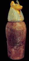 Esc, XI-X, Din XXI, Vaso canopo con cabeza de chacal de Susennes I, calcita, 1040-984