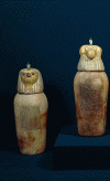 Esc, XI-X DIN XXI, Vasos canope de Susennes I, alabastro, 1040-984 aC.