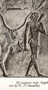 Esc, XXV-XXIV, DIN V, Mastaba, relieve, El vaquero cojo, 2465-2345