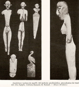 Esc, 4 Milenio finales, Figurillas, marfil, Cultura Badari, Alto Egipto, 3200-3100 aC.