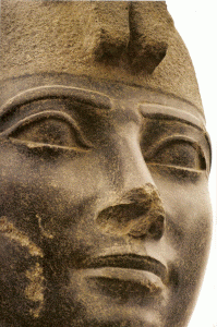 Esc, DIN VII, Retrato del faran Taharqa, nubio, Necrpolis El Kurru, Sudn, 690-664