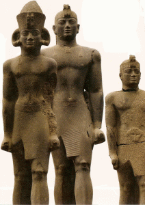 Esc, VII, DIN XXV, Faran Taharca, mujer e hijo, nubios, Kerma, Sudn, 690-664