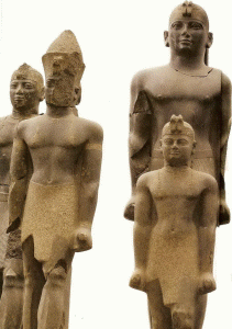 Esc, VII, DIN XXV, Faran Taharqa y familia, nubios, Kerma, Sudn, 690-664