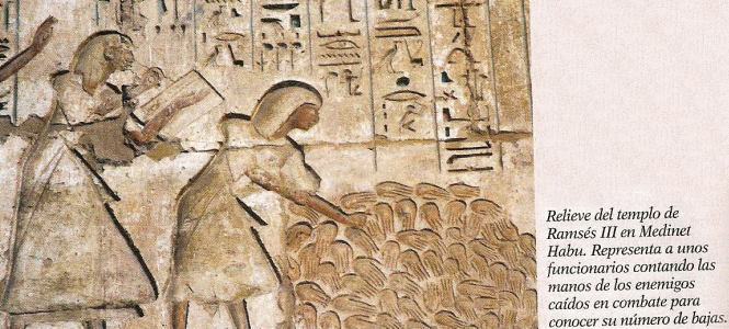 Esc, XII, DIN XX, Relieve, poca de Ramss III, Templo de Medinet Hab