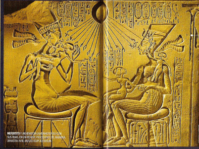 Esc, XIV, DIN XVIII, Amenophis IV, Nefertiti y sus hijas, M. Egipcio, Berln, 1350-1334
