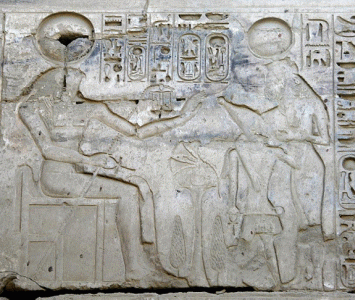 Esc, DIN XX, Honsu recibe ofrendas, Templo de honsu, Karnak