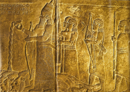Esc, Ashurbanipal ofrece a los dioses la caza de un len, British Museum, London