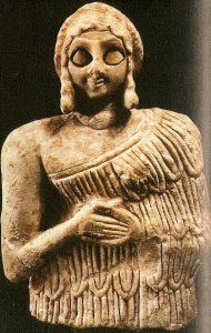 Esc, III milenio, Figurilla femenina, Templo del dios Sin, Jafalla, sumerios, Oriental Institute Museum, Chicago