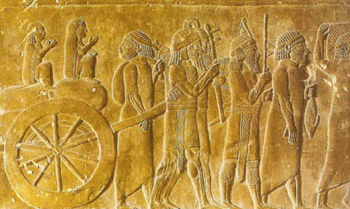 Esc, IX aC., Assurbanipal II, Palacio N., M. del Louvre, Pars, 668-631