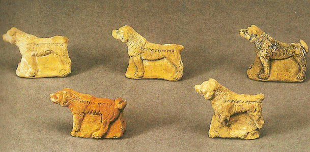 Esc, VIII aC., Figurillas de perro, Assurbanipal, Palacio Norte, Nnive, British Museum, London