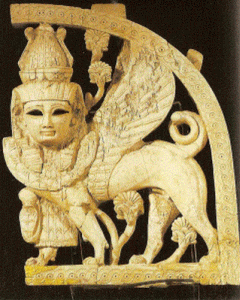 Esc, VIII aC., Esfinge alada, Palacio de Numrud, M. Nacional, Bagdad, Irak