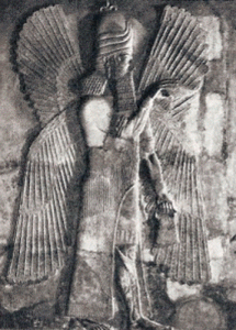 Esc, VIII aC., Genio alado, relieve