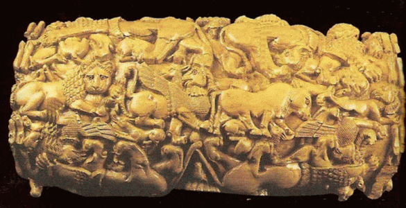 Esc, VIII aC., Cuenco para cosmticos, Palacio NO. de Nimrud, M. Nacional, Bagdad, Irak
