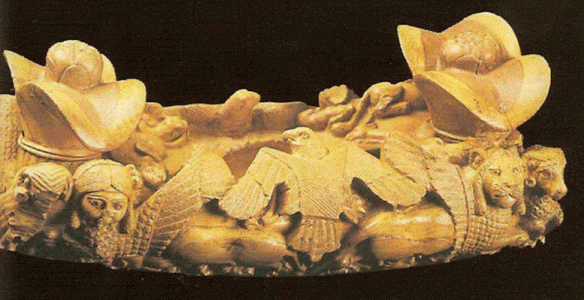 Esc, VIII aC., Cuenco para cosmticos, Palacio NO de Nimrud, Asiria, M. Nacional, Gagdad, Irak