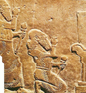Esc, XIII aC., Altar de Tukulti-Ninurta I, Adoracin de Nusku, Templo de Histhar, Assur, Asiria, 1243-1207