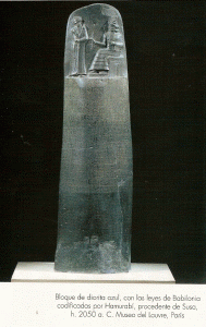 Esc, XVIII aC., Babilonios o Neosumerios, Hamurabi, Leyes o Cdigo, Susa, diorita, M. del Louvre, Pars, 1780