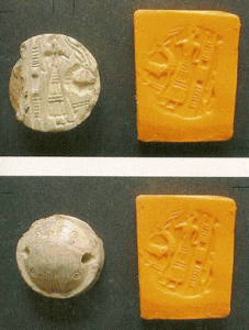 Esc, XX-XIX aC., Sumerios, Dilmunoi, Cilindrosello, M. Nacional, Teheran, Iran