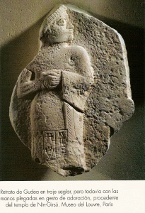 Esc, XXII, Gudea, rey de Srpula, Templo de Nin-Girsu, M. del Louvre, Pars, 2150-2125 aC.