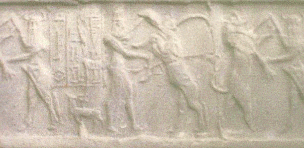 Esc, XXIII aC., Acadios, Cilindrosello, M. Arqueolgico Nacional, Tehern, Irn, 2250-2200