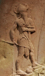 Esc, XXIII aC., Estela de Naram Sin, detalle, M. del Louvre, Pars, 2254-2218