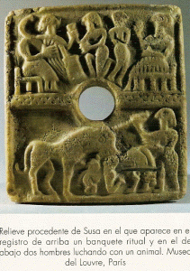 Esc, XXX aC., Banquete ritual, Susa, M. del Louvre, Pars