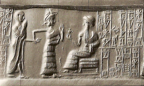 Esc, XXI aC.Sumerios, Cilindrosello del escriba Inim-Shara, Vorderasiatiches Museum, Berln, 2037-2029 aC.