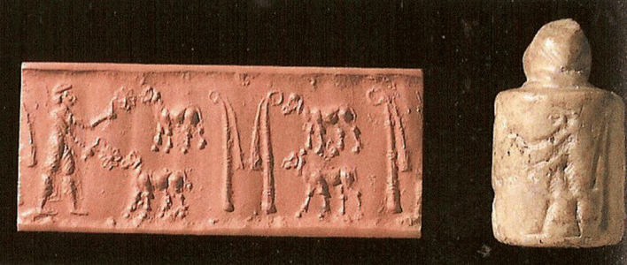 Esc, XXXII-XXX aC., Cilindrosello de Warka, Sumerios, British Museum, London, 3200-3000