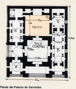 Arq, IV, Palacio de Servistn, planta, Persia sasnida
