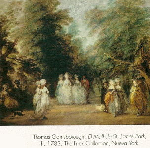 Pin, XVIII, Gainsborough, Thomas, El centro comercial en el Parque de St. James, The Frick Collection, N. York, USA, 1783