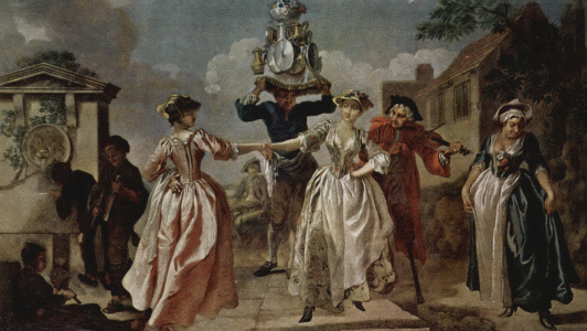 Pin, XVIII, Hayman, Francis, Lecheras, baile, 1735