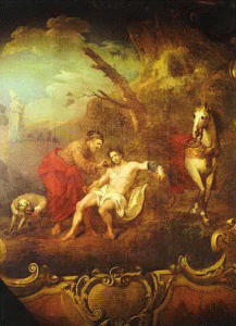 Pin, XVIII, Hogarth, William, El buen Samaritano, Hospital de San Bartolom, Londres, 1737