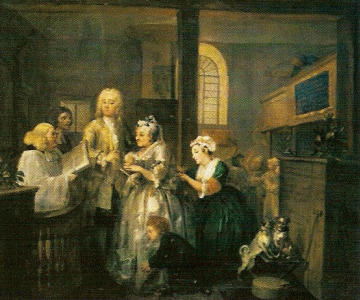 Pin, XVIII, Hogarth, William, La carrera del libertino: La boda, Sir Soanes Museum, Londres
