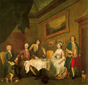 Pin, XVIII, Hogart, William, La familia Strode, 1738